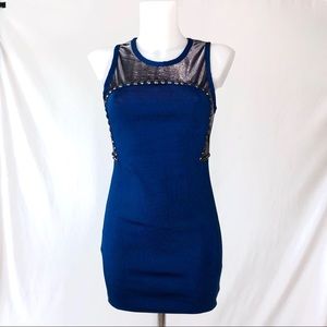 🆕 Blue Metallic Bodycon Mini Dress
